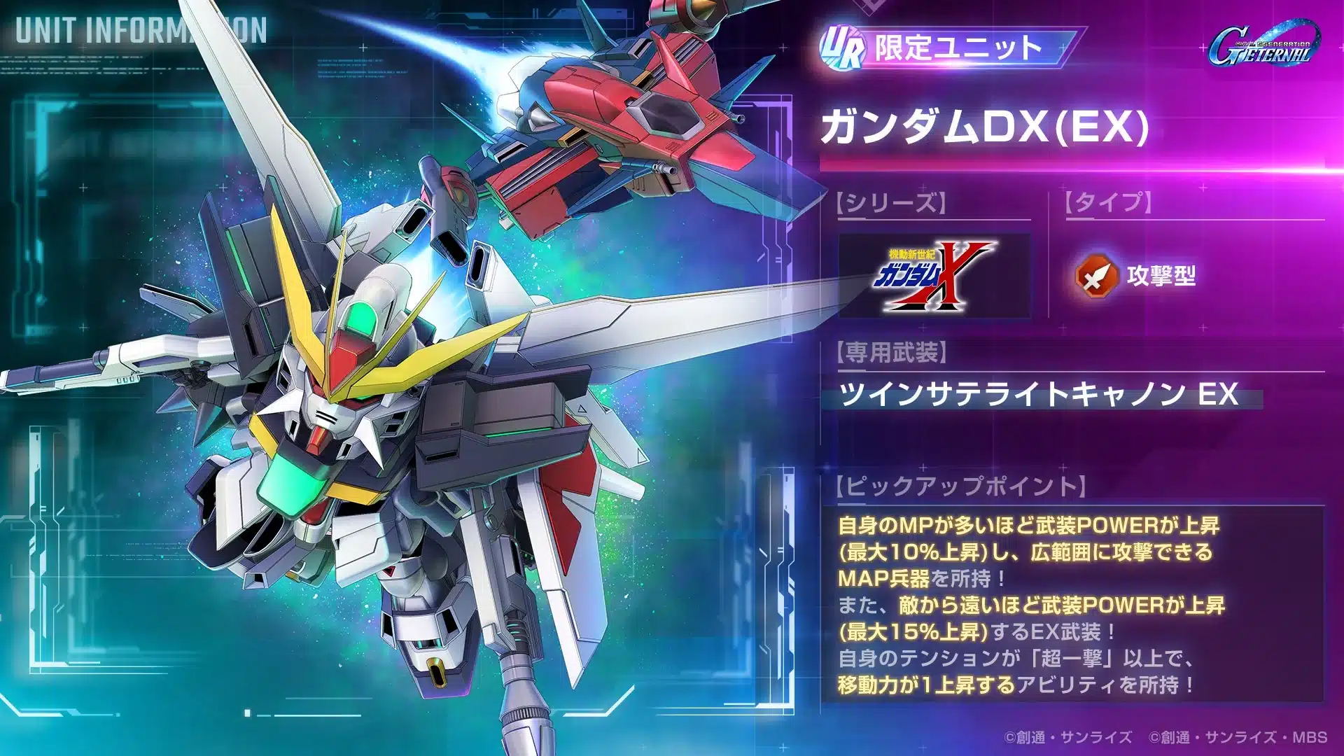 ガンダムDX(EX)ユニット情報