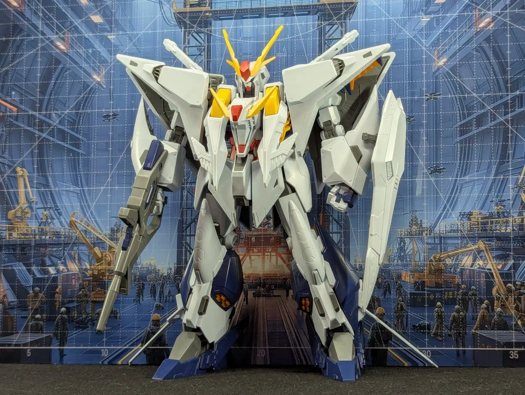 ロボットと工場背景