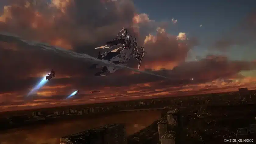 ユニコーンガンダム飛行シーン