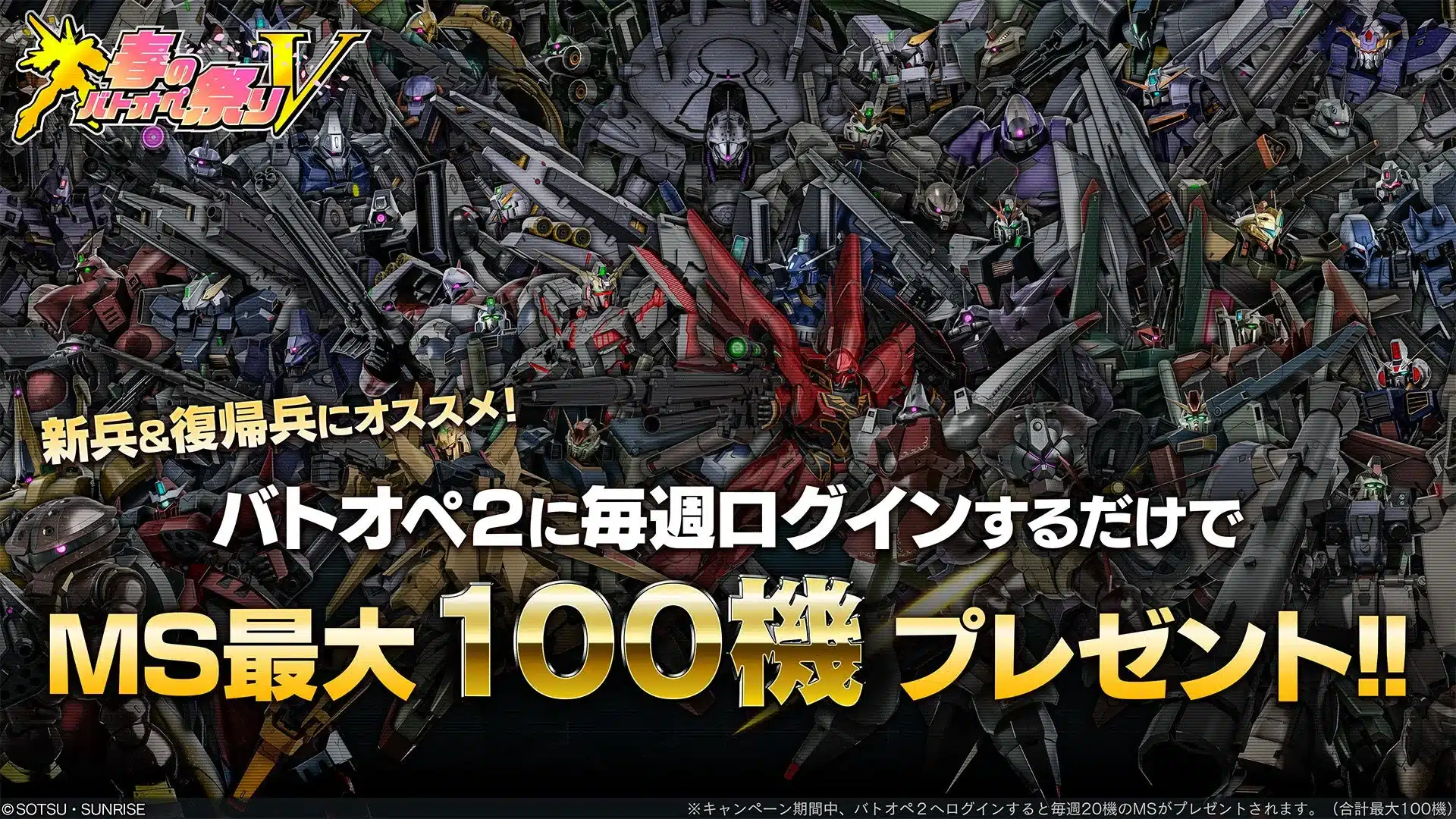 MS最大100機 プレゼント!!