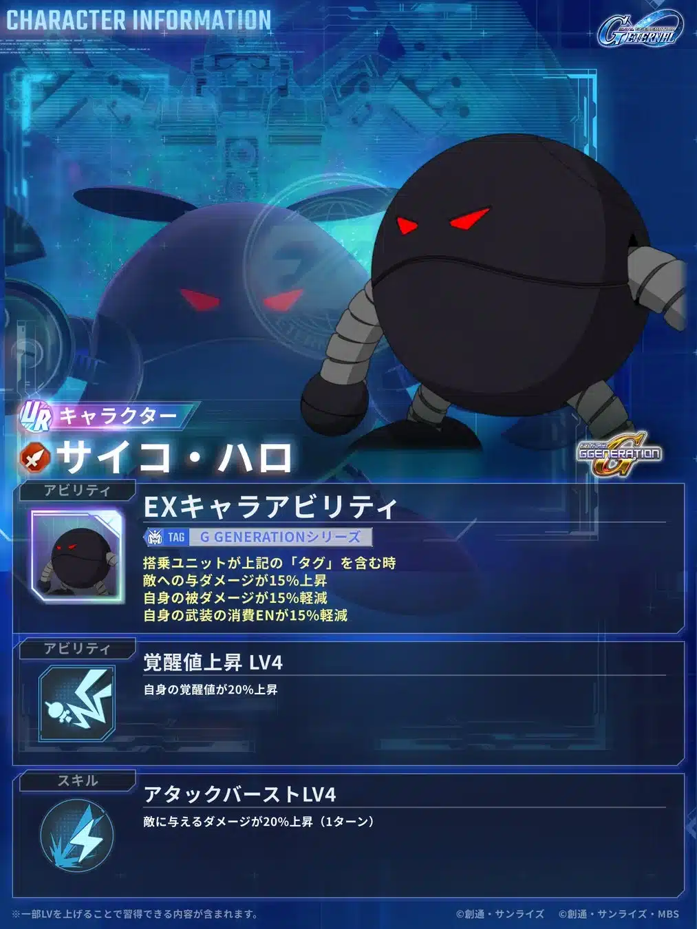 サイコ・ハロ キャラクター情報