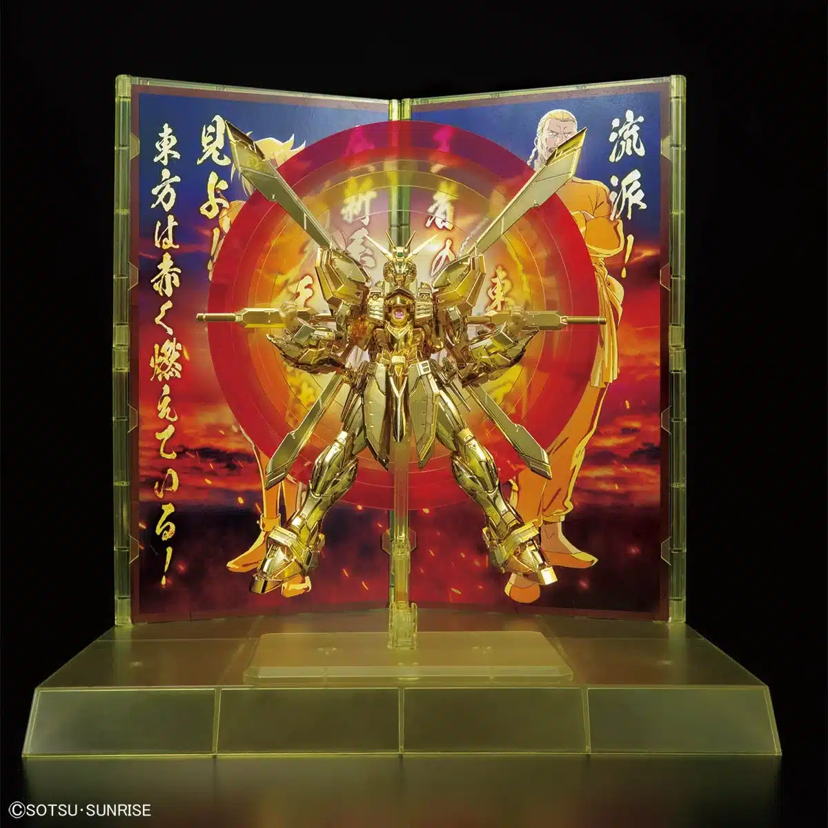 金色に輝くGガンダムのプラモデル