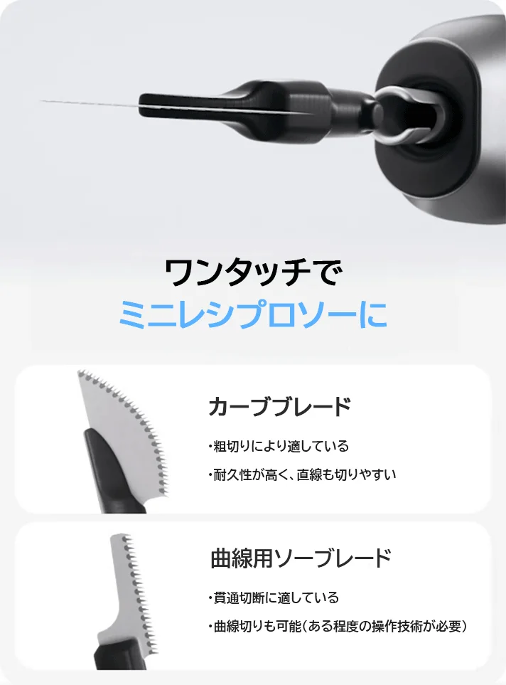 ミニレシプロソーへの変換機能