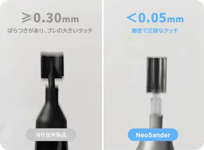 NeoSanderと従来製品の精度比較