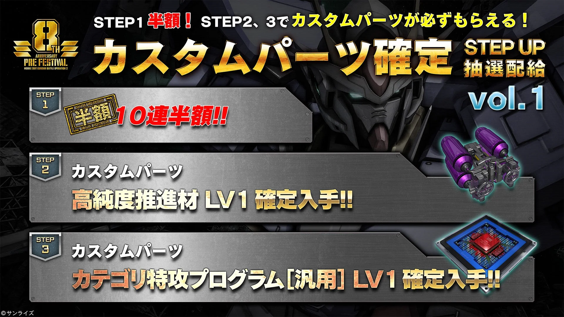 カスタムパーツ確定STEP UP Vol.1