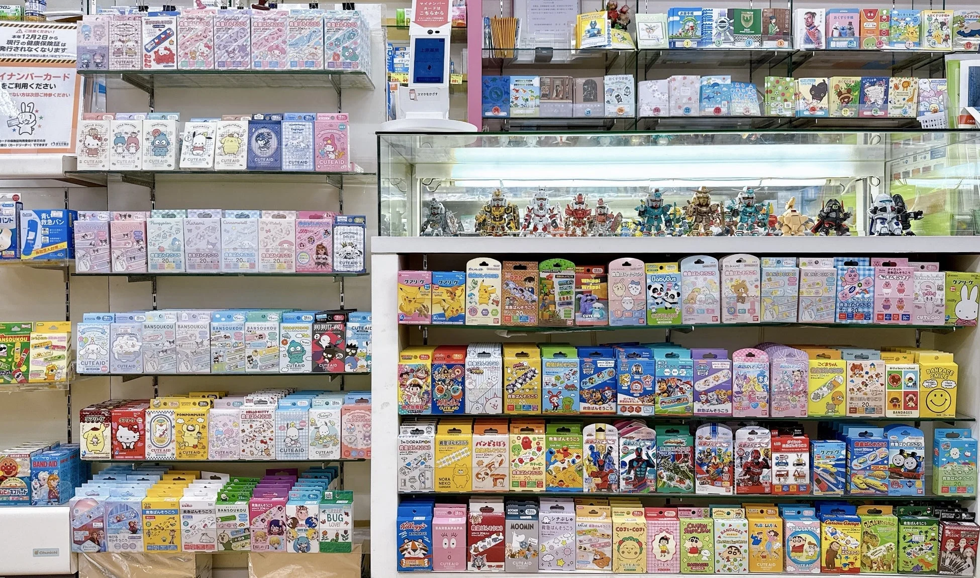 キャラクター絆創膏の陳列